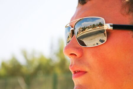 man in sunglasses. travel