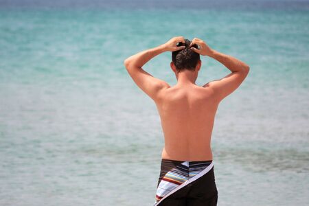 portrait of a relaxed young manの写真素材