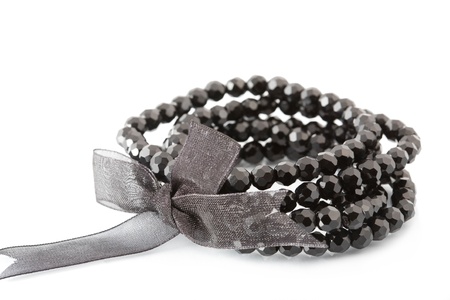 black bracelet on whiteの写真素材
