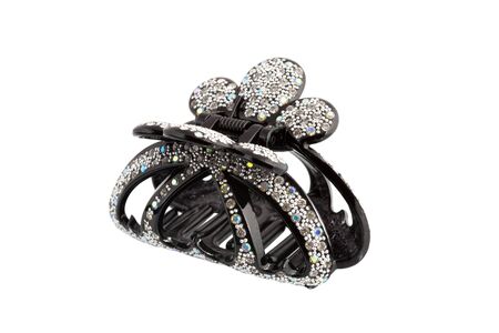 colored hair-pin isolated on whiteの写真素材