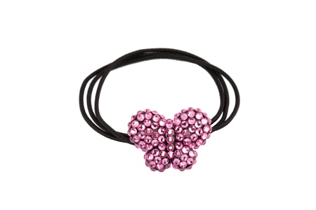 colored hair-pin isolated on whiteの写真素材