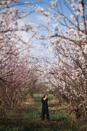 portrait of beauty woman in the gardenの写真素材