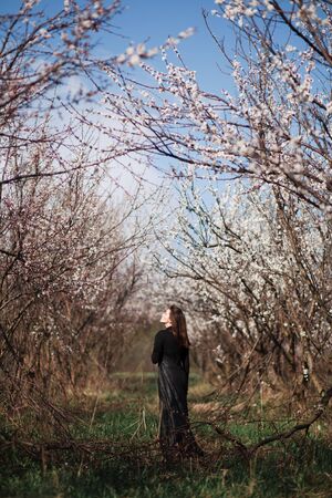portrait of beauty woman in the gardenの写真素材