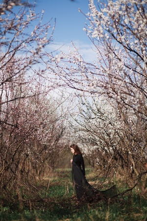 portrait of beauty woman in the gardenの写真素材