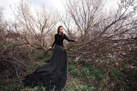 portrait of beauty woman in the gardenの写真素材