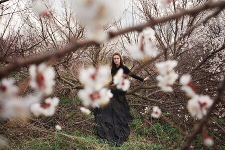 portrait of beauty woman in the gardenの写真素材