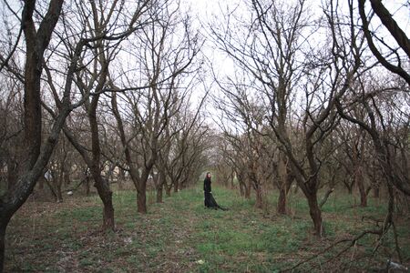 portrait of beauty woman in the gardenの写真素材