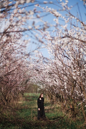 portrait of beauty woman in the gardenの写真素材