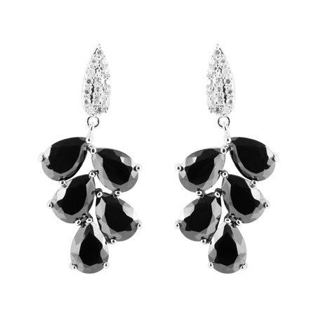 colored earrings on whiteの写真素材