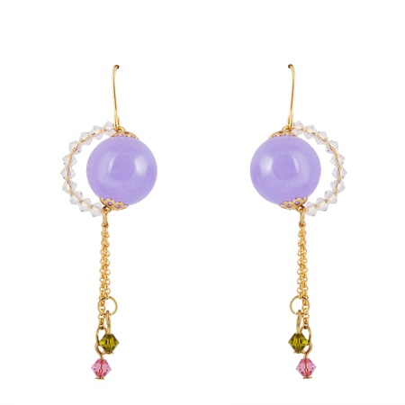 colored earrings on whiteの写真素材