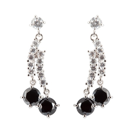 colored earrings on whiteの写真素材