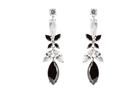 colored earrings on whiteの写真素材