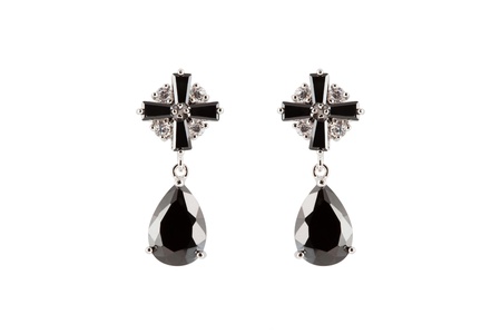 colored earrings on whiteの写真素材