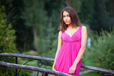 Beautiful young woman outdoor portraitの写真素材