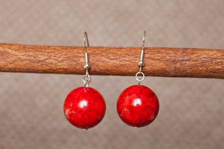 hand-made coloured earringsの写真素材