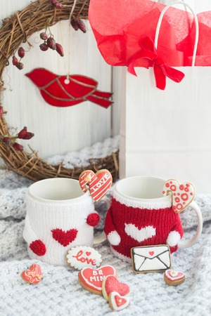 Valentine cookiesの写真素材