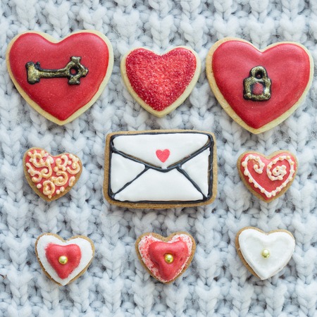 Valentine cookiesの写真素材