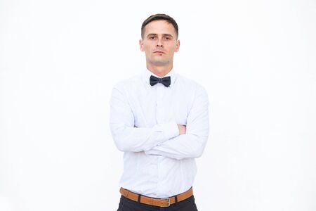 Confident men isolated on the white backgroundの写真素材