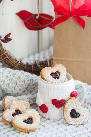Valentine cookiesの写真素材