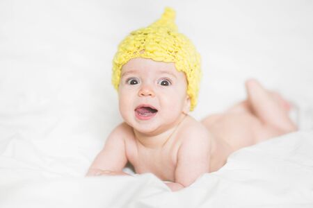 adorable newborn babyの写真素材