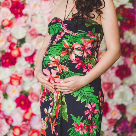 Close image of pregnant womanの写真素材