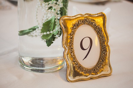 beautiful tables set for weddingの写真素材