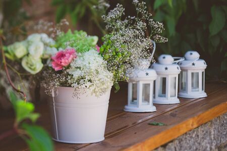 Flowers decorate a beautiful weddingの写真素材