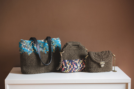 Fashion handmade textile female handbagsの写真素材