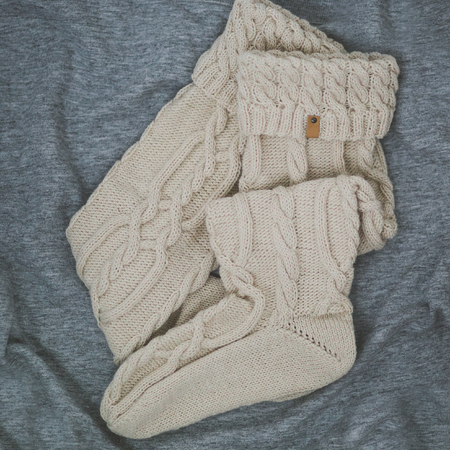 knitted socks - winter presentの写真素材