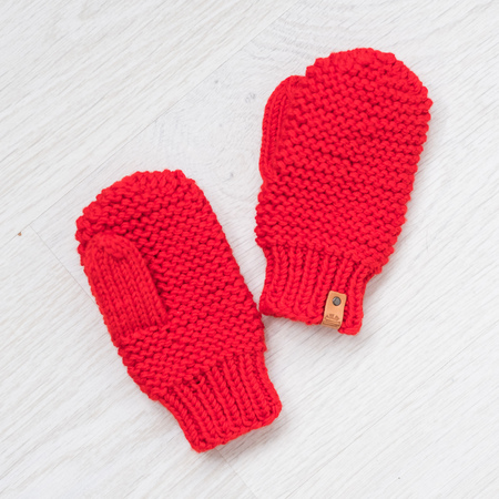 cozy knitted winter mittensの写真素材