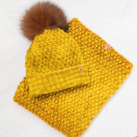 knit winter hat, scarf and nittensの写真素材