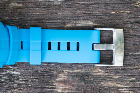 Close up of Fitness tracker runner wearing sport smart watchの写真素材