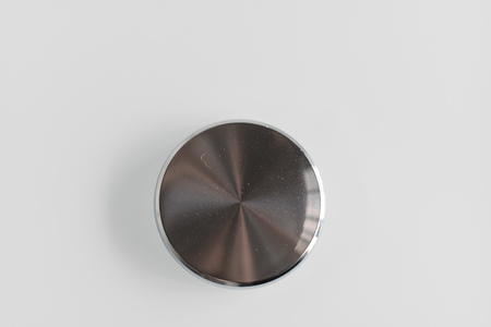 Black pin button. White blank badge pin broochの写真素材