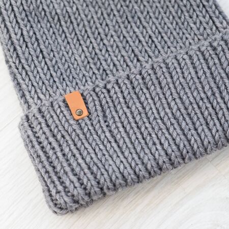 cute cozy knitted children grey hat