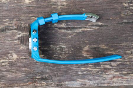 Close up of runner wearing sport smart watchの写真素材