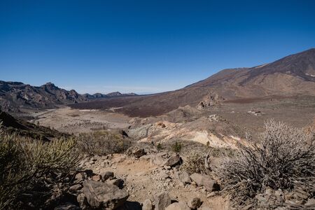 Mars the red planet's desert landscape. Teide National Park. Beautiful view of the Teide volcano. Mount Teide in Tenerife. Tenerife, Canary Islandsの写真素材
