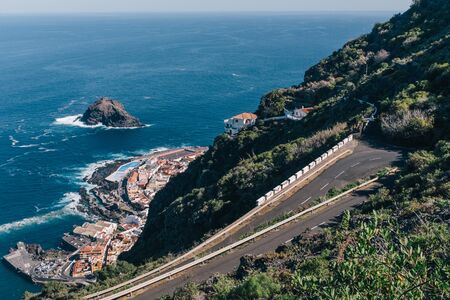 Aerial view of Garachico in Tenerife, Canary Islands, Spainの写真素材