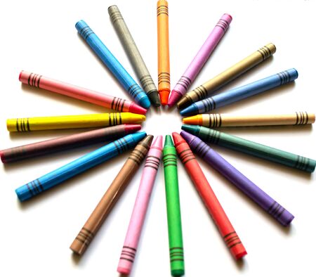 color pencils isolated on white backgroundの写真素材