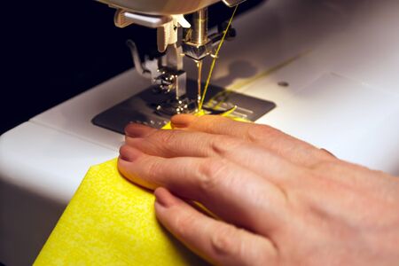 Sewing machine, sewing tools, fabric threads needlesの写真素材