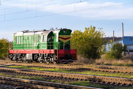Parking of a maneuver train, a locomotive on the street