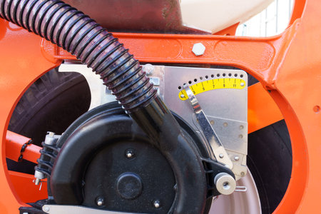 Grain feed adjustment device for agricultural seeder. Constructive parts of agricultural machinery.