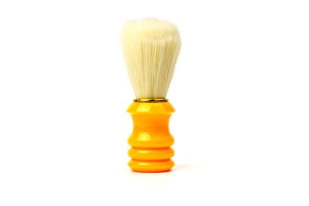 Shaving brush isolated on white background close-upの写真素材