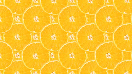 Orange fruit pattern. Healthy food background, directly above.