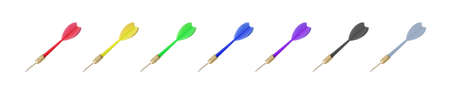 dart isolated on white background. many colored darts