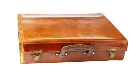old brown suitcase isolated on white background. travel conceptの写真素材