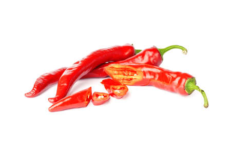 chili pepper isolated on white background. hot red peppers