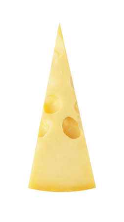 piece of cheese isolated on white background. fermented milk productの写真素材