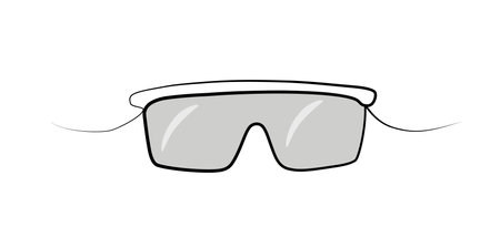 continuous drawing of glasses in one line. vector illustrationのイラスト素材