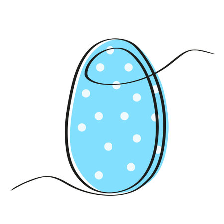 continuous drawing of an egg with one line.のイラスト素材