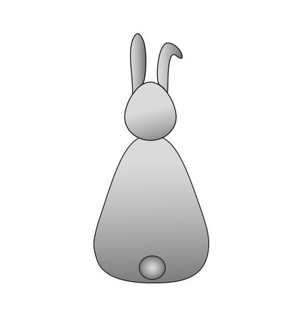 vector illustration of a gray rabbit tail view.のイラスト素材